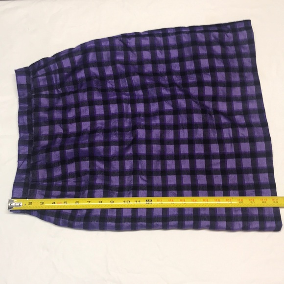 Silk Purple and Black Check pencil skirt - Picture 8 of 10